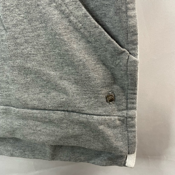 Fabletics short sleeve hoodie, light gray with white draw strings. Womens size S - Picture 4 of 4